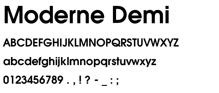 Moderne Demi font